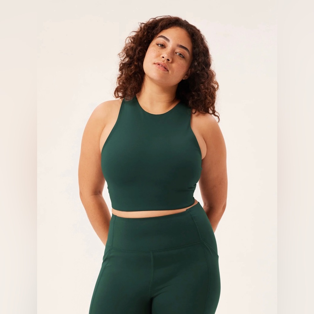 Girlfriend Collective Dylan Tank Bra Moss Size L
